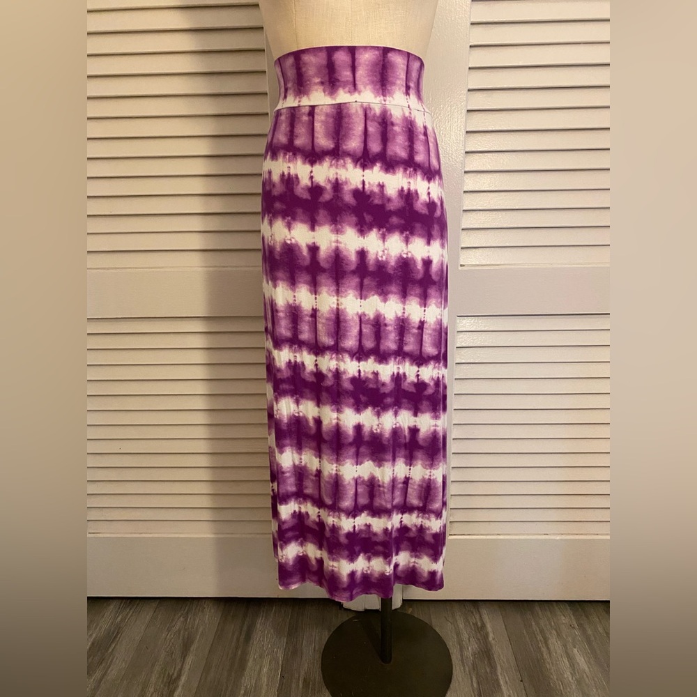 Ava & Viv Purple Tie Die Maxi Skirt- Size XL